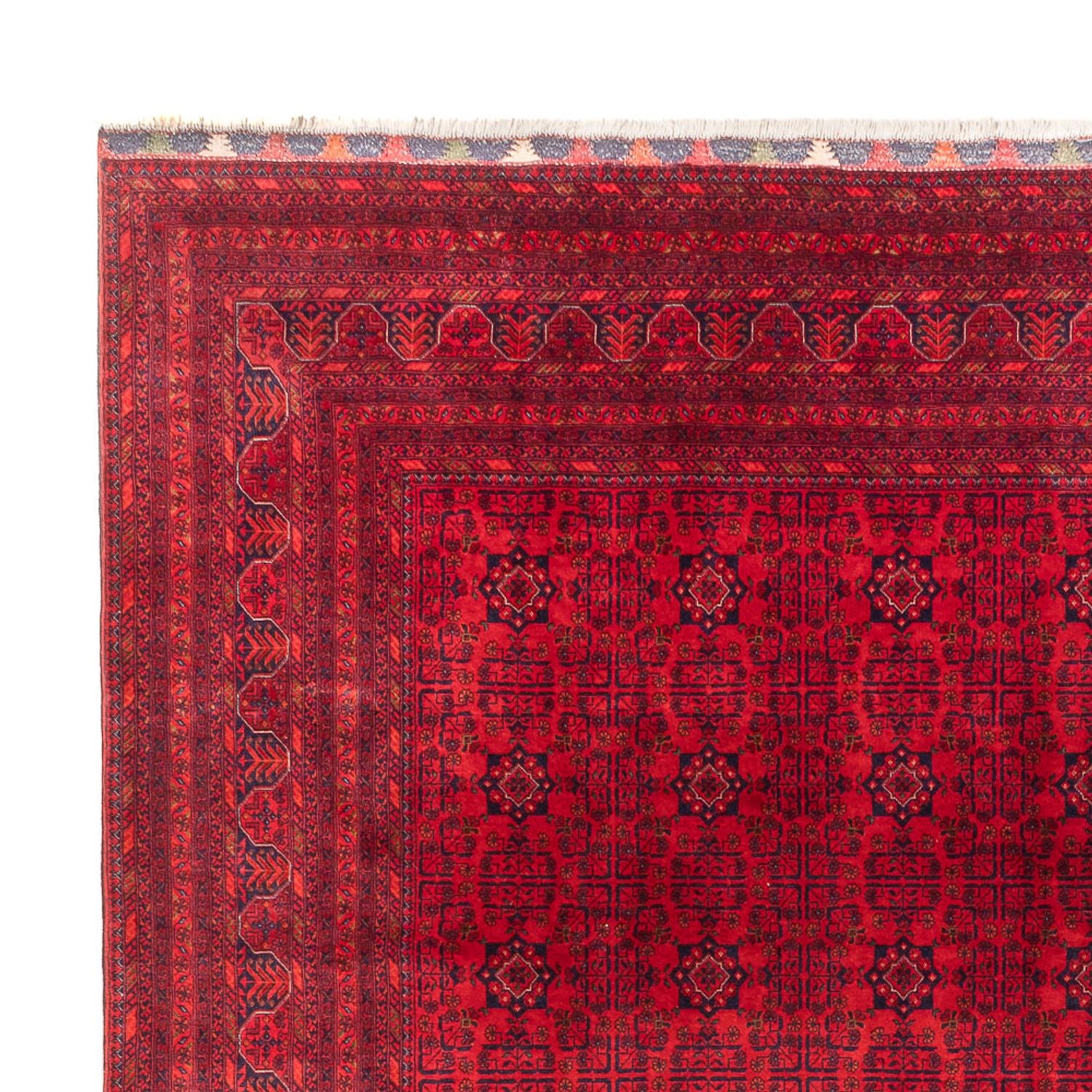 Afghansk tæppe - 401 x 303 cm - rød