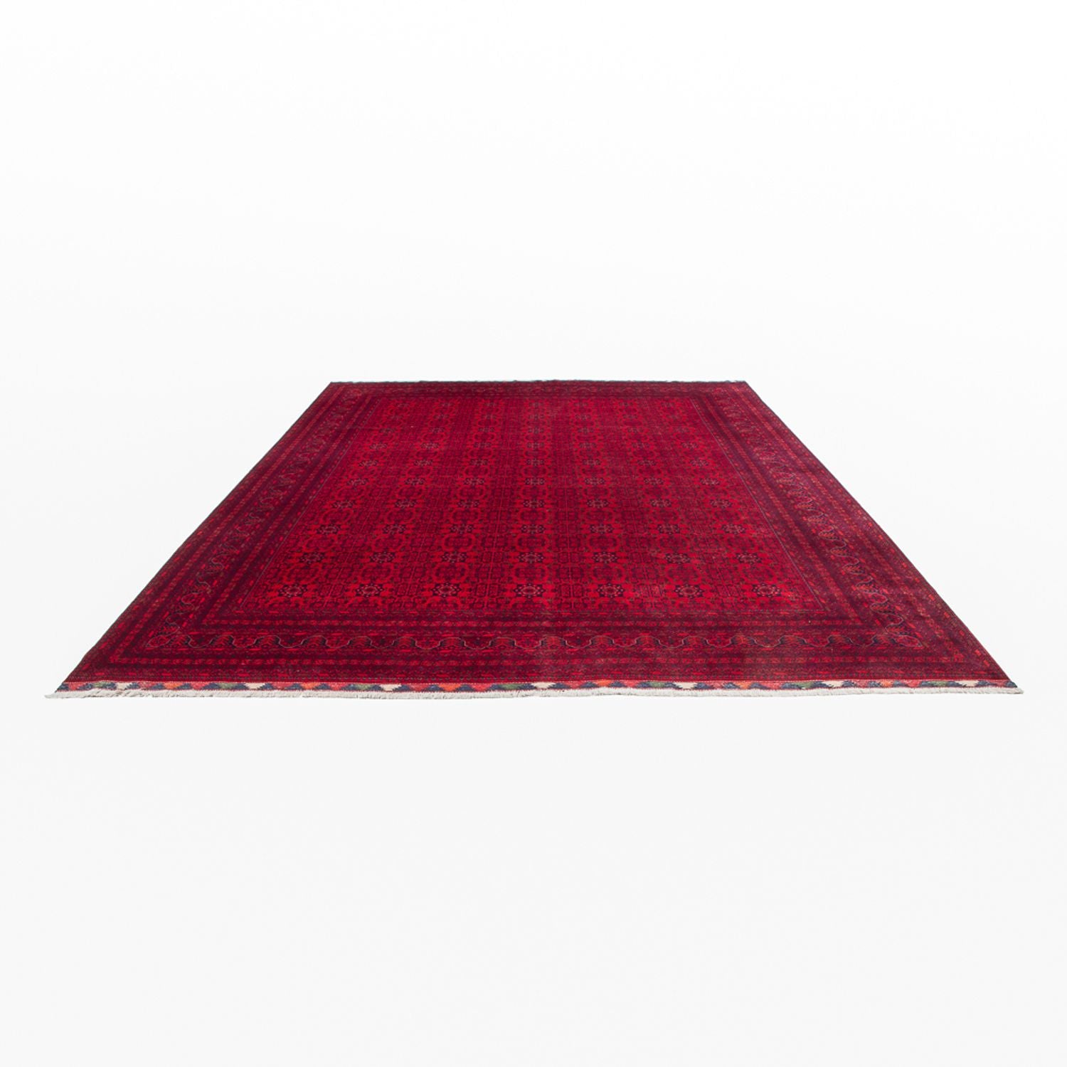 Afghansk tæppe - 401 x 303 cm - rød