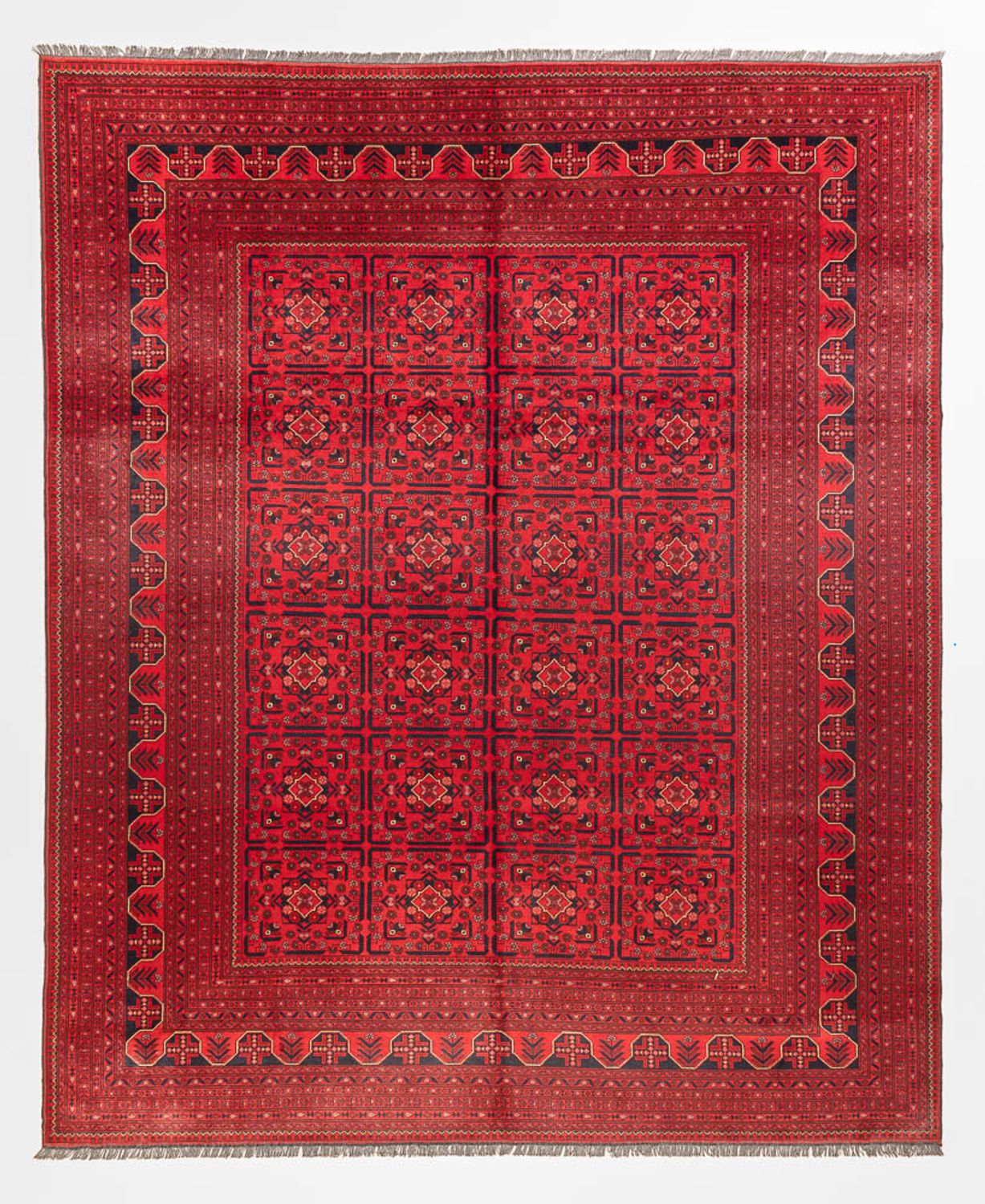 Afghansk tæppe - Kunduz - 366 x 297 cm - rød