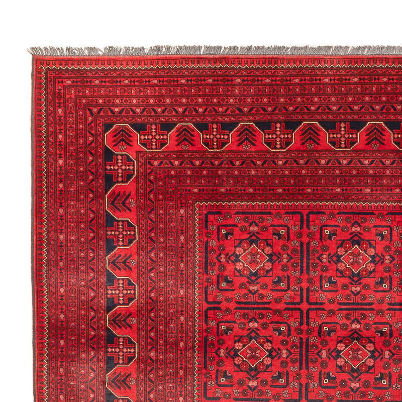 Afghansk tæppe - Kunduz - 366 x 297 cm - rød