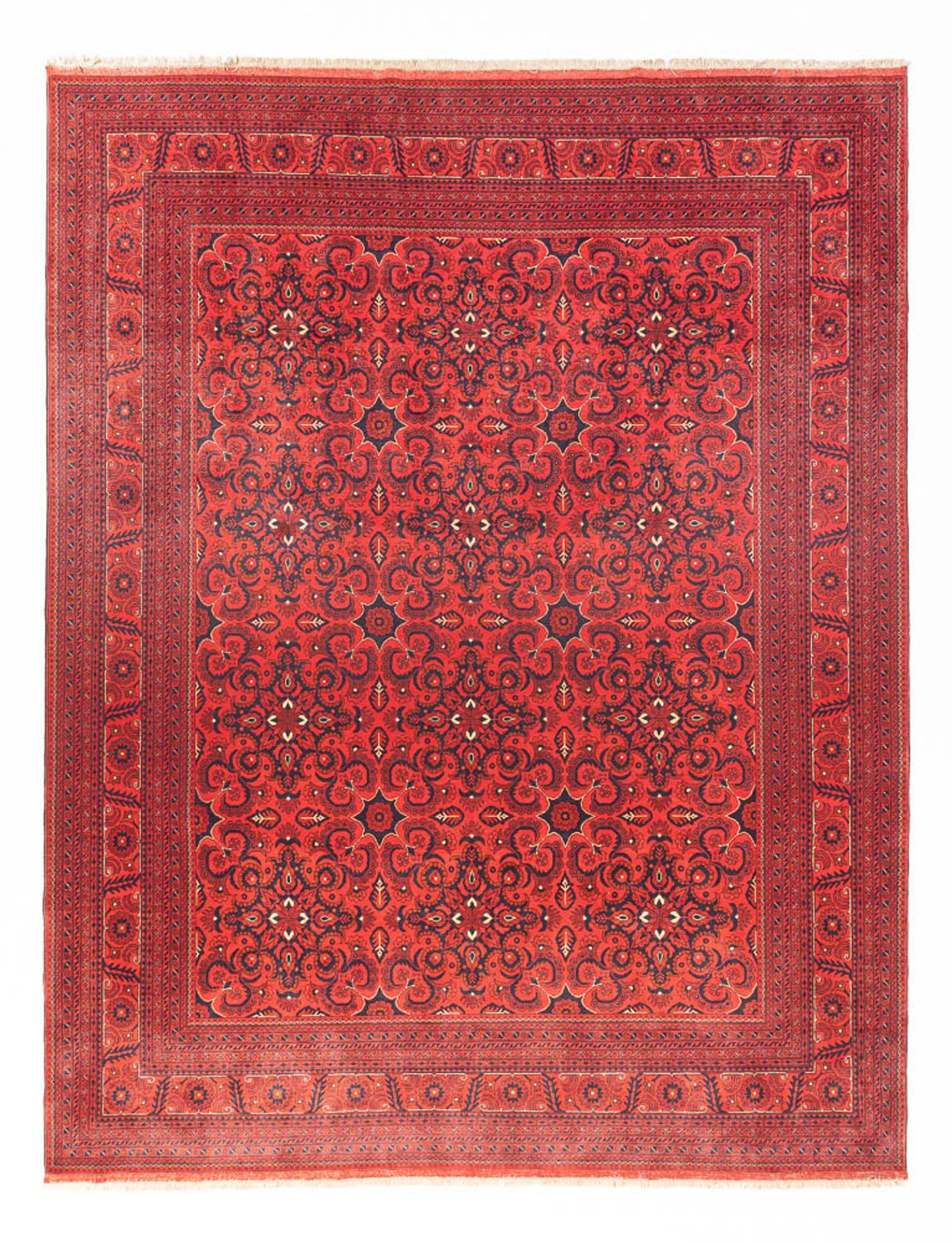 Afghansk tæppe - Kunduz - 379 x 297 cm - rød