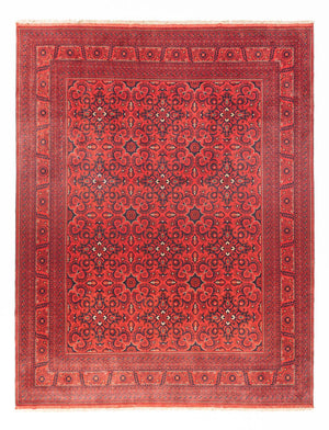 Afghansk tæppe - Kunduz - 379 x 297 cm - rød
