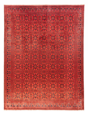 Afghansk tæppe - Kunduz - 391 x 295 cm - rød