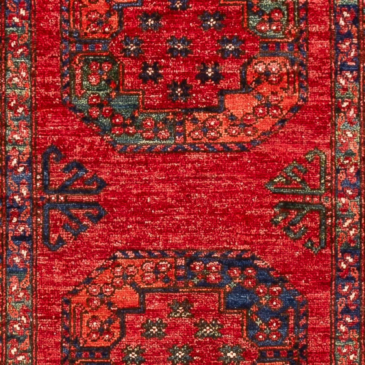 Løber Afghansk tæppe - 395 x 75 cm - rød