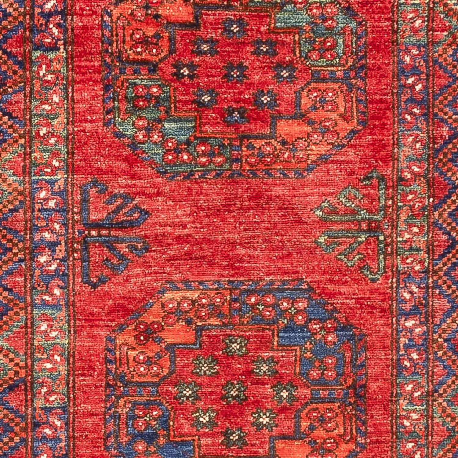 Løber Afghansk tæppe - 390 x 82 cm - rød