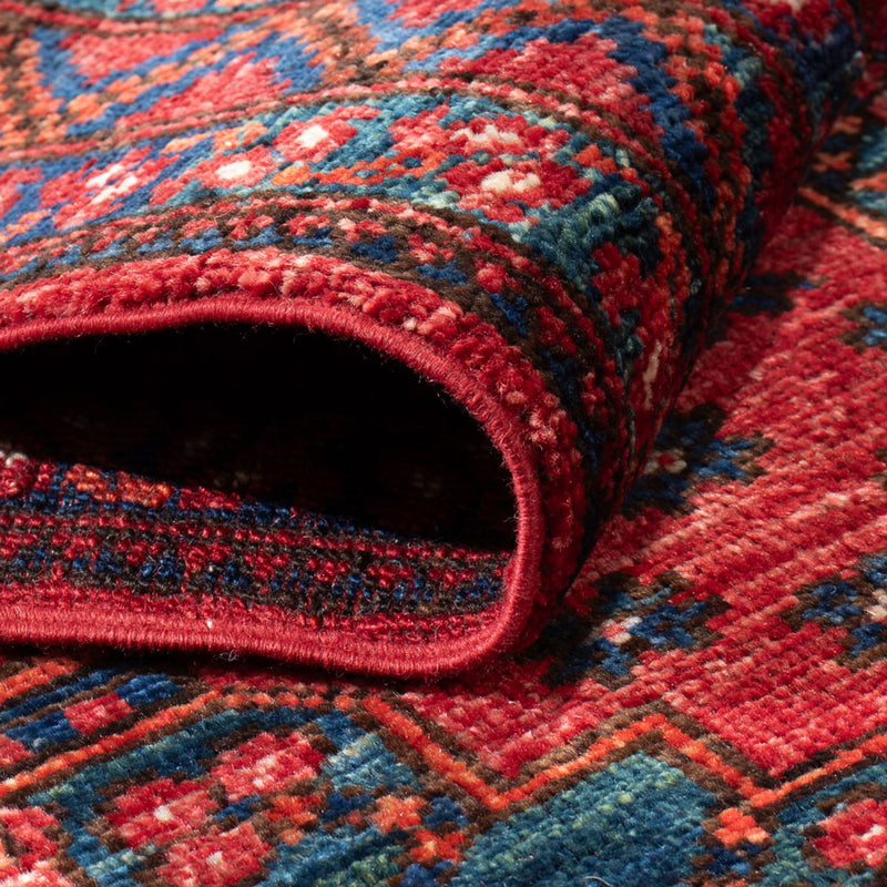 Løber Afghansk tæppe - 390 x 82 cm - rød