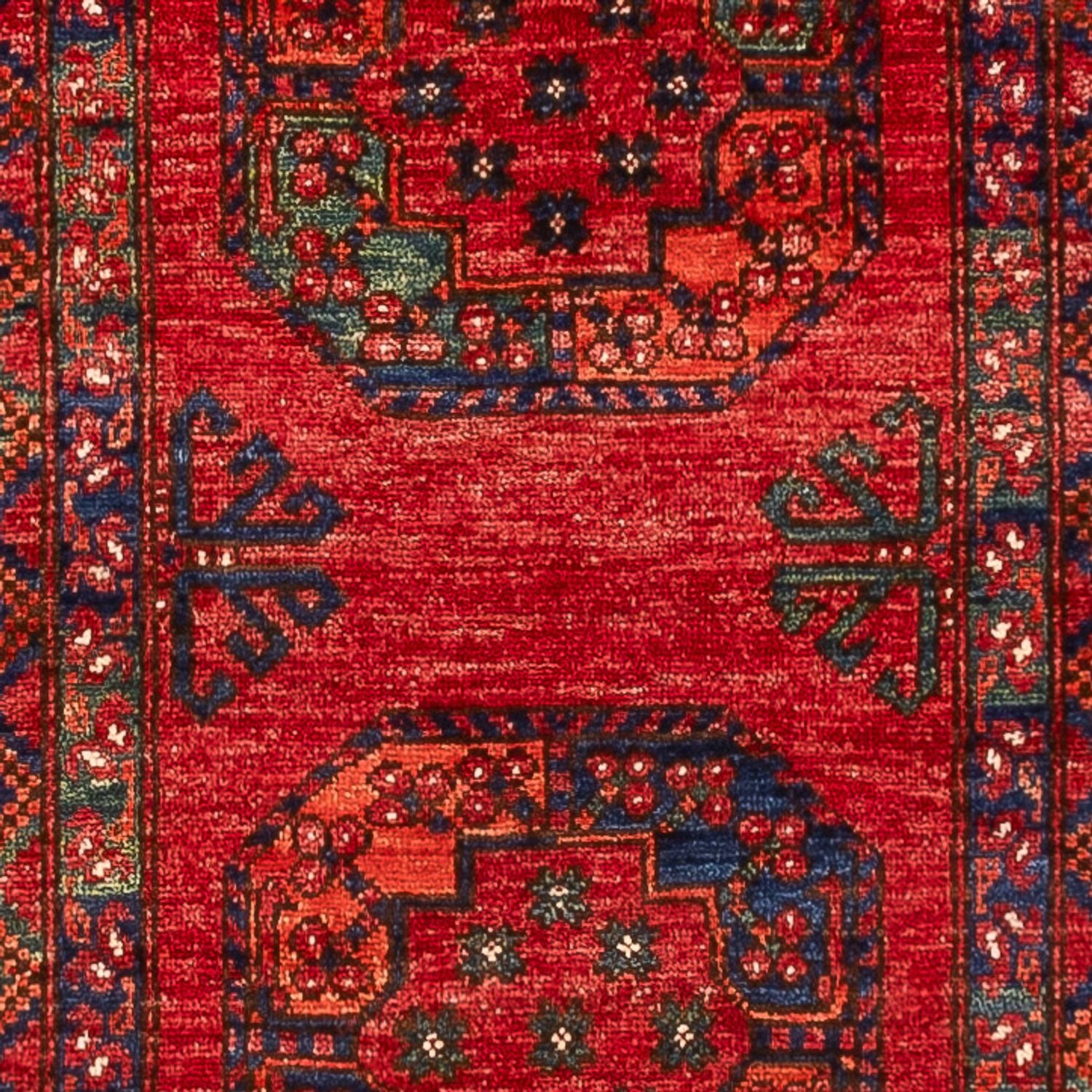 Løber Afghansk tæppe - 395 x 77 cm - rød