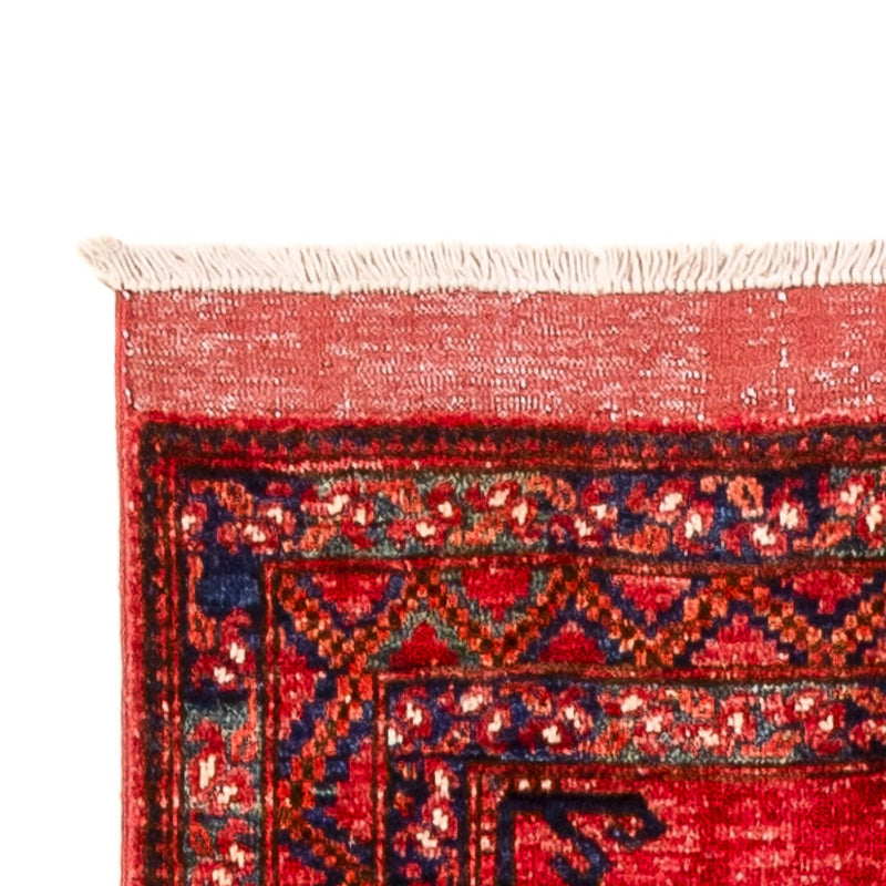 Løber Afghansk tæppe - 395 x 77 cm - rød