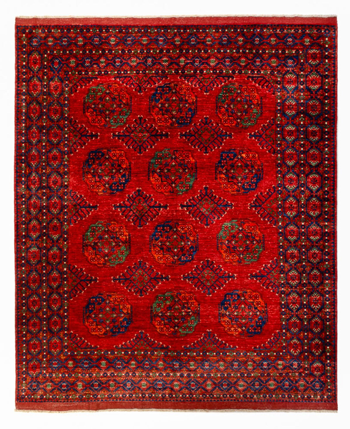 Afghansk tæppe - 300 x 251 cm - rød