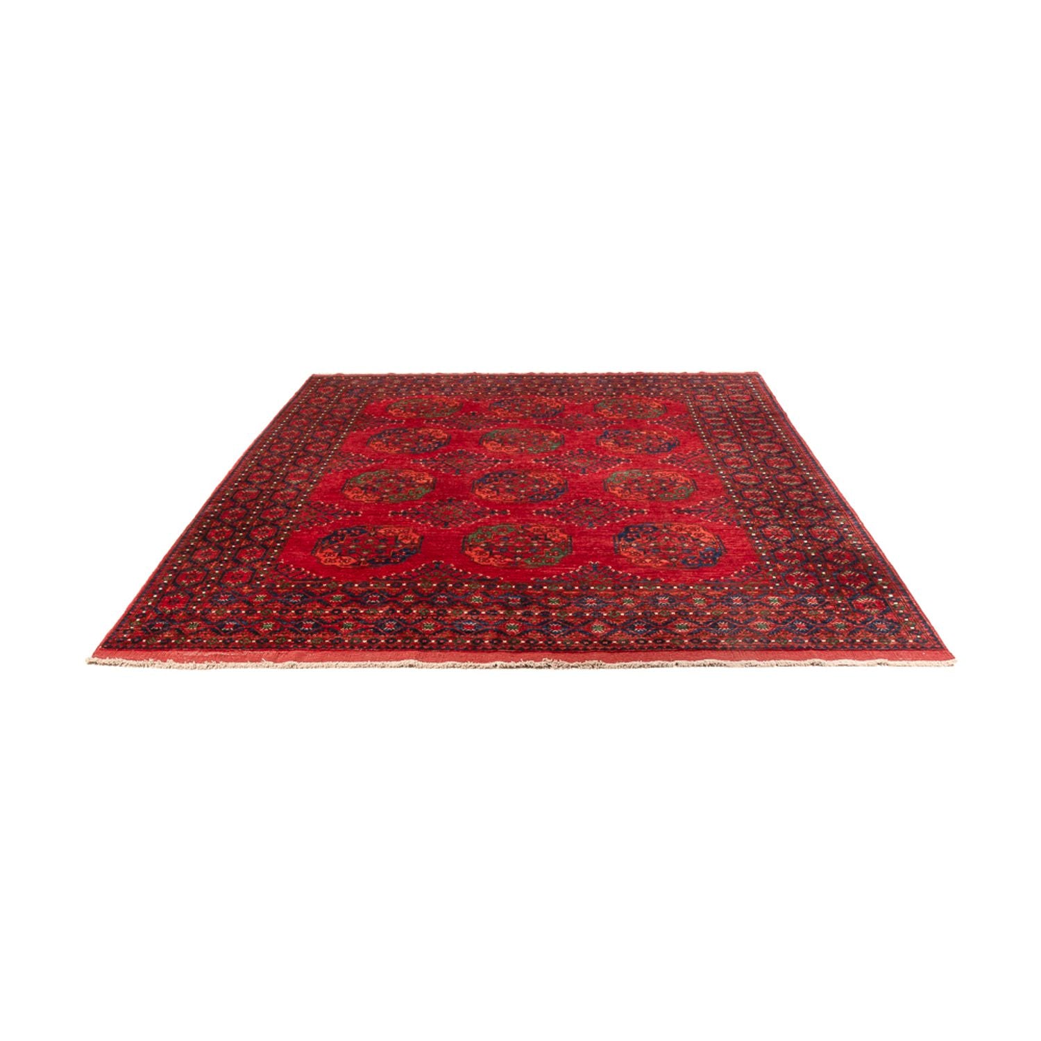 Afghansk tæppe - 300 x 251 cm - rød