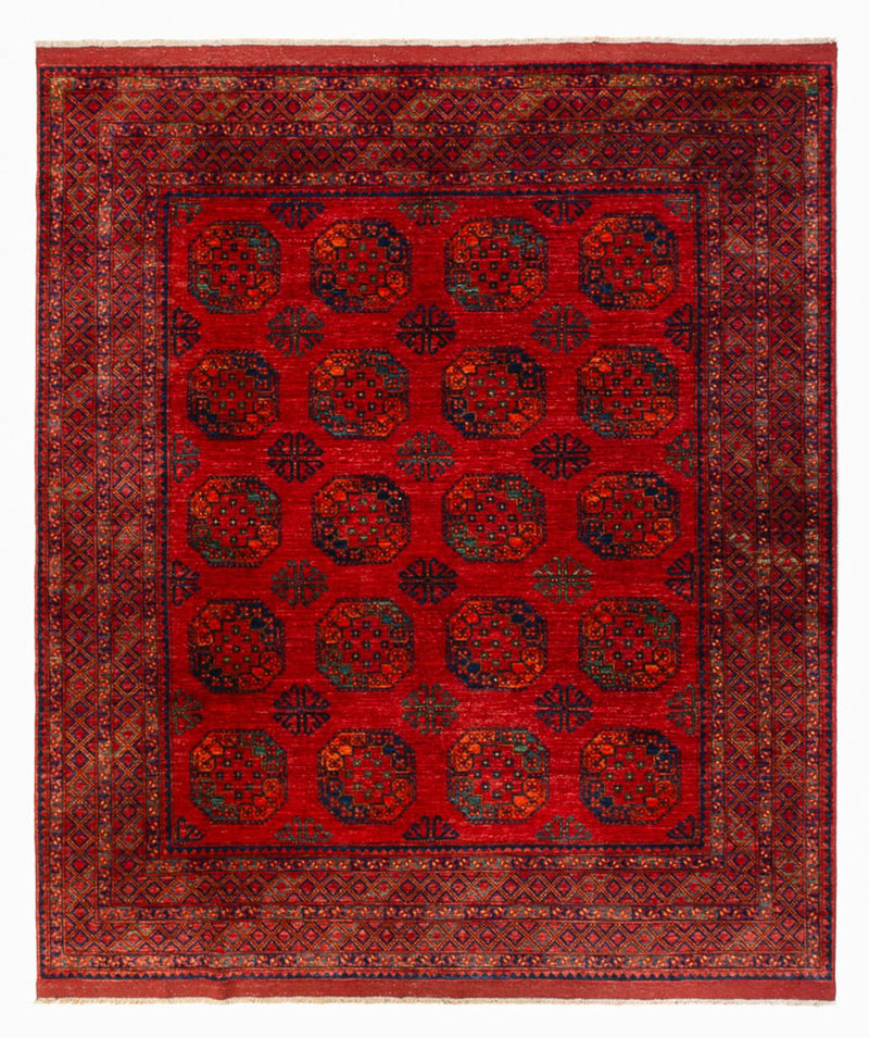 Afghansk tæppe - 298 x 257 cm - rød
