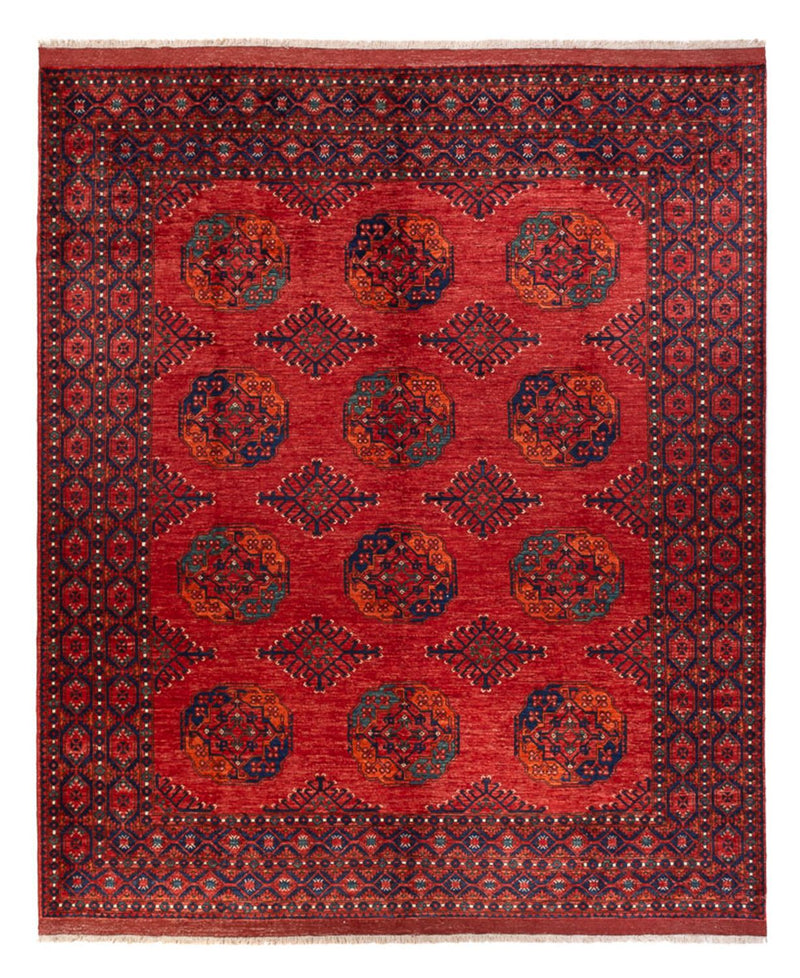 Afghansk tæppe - 298 x 256 cm - rød