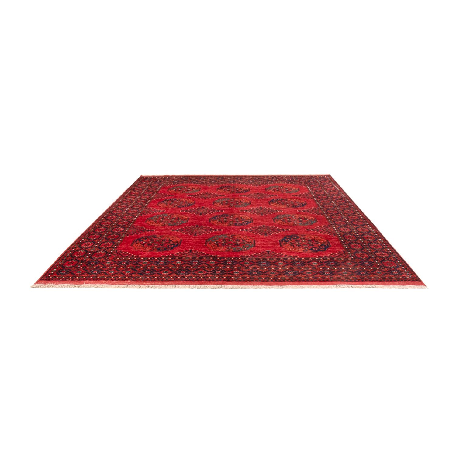 Afghansk tæppe - 298 x 256 cm - rød