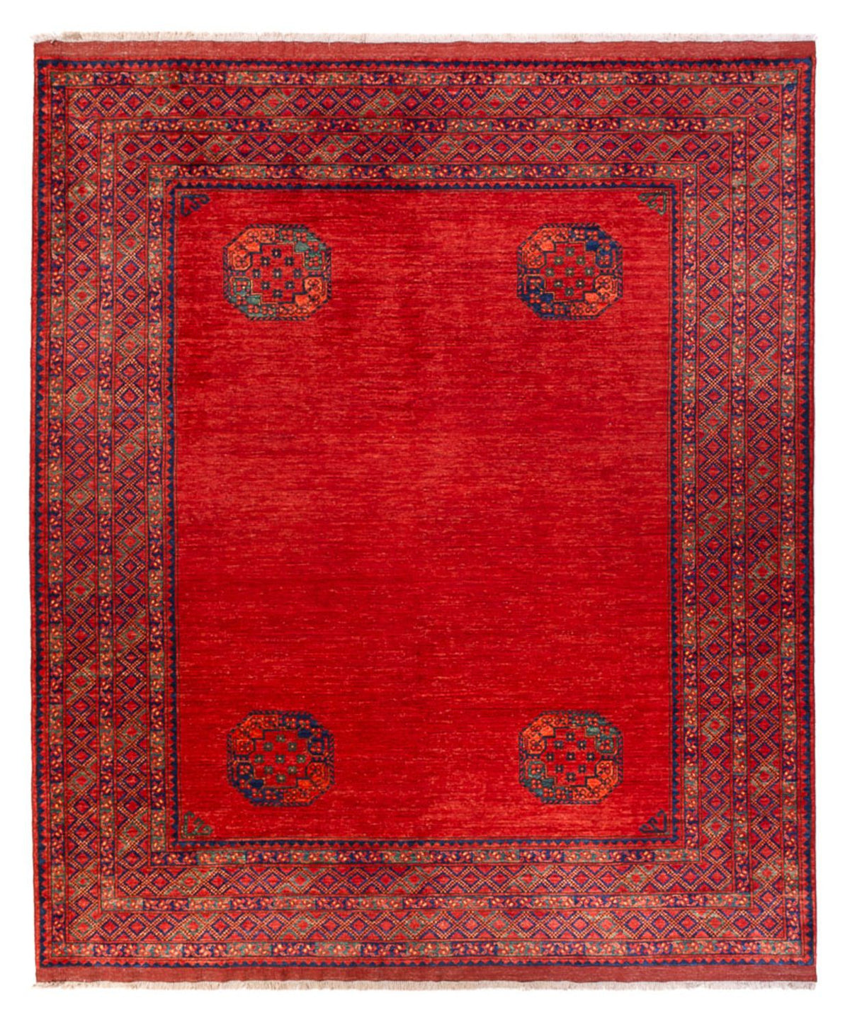 Afghansk tæppe - 297 x 256 cm - rød