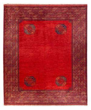 Afghansk tæppe - 297 x 256 cm - rød
