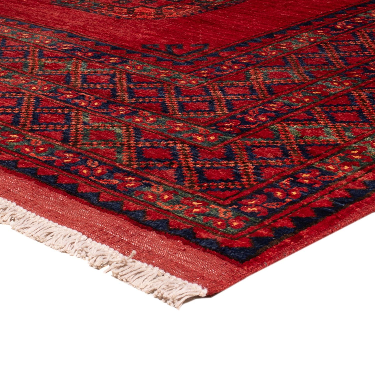 Afghansk tæppe - 297 x 256 cm - rød