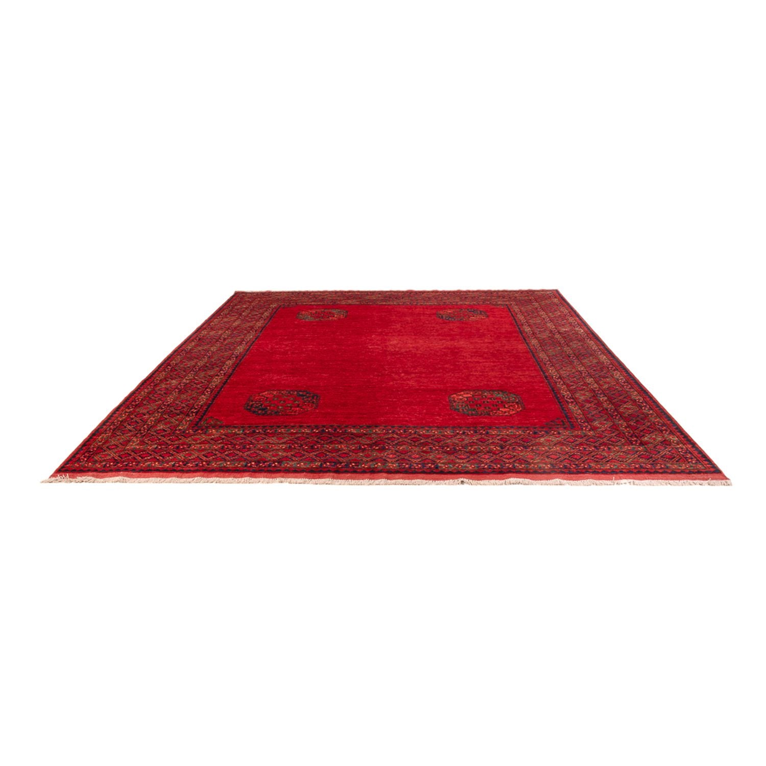 Afghansk tæppe - 297 x 256 cm - rød