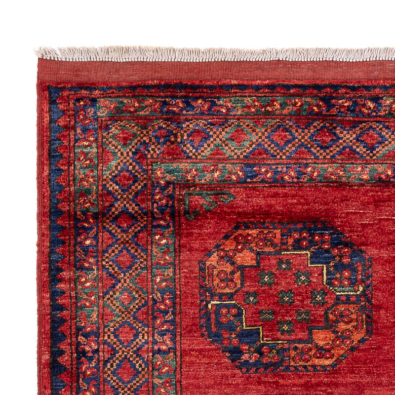Afghansk tæppe - Kunduz - 205 x 158 cm - rød