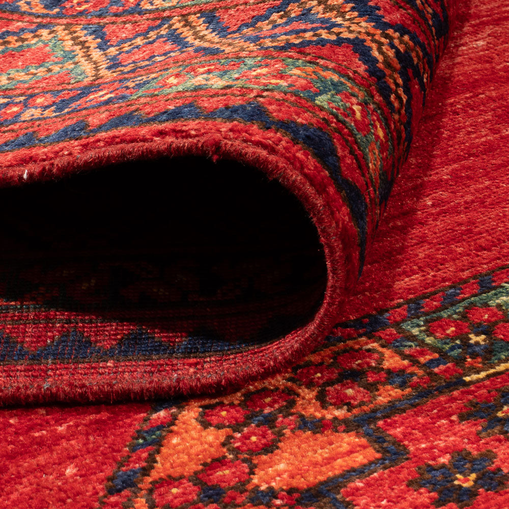 Afghansk tæppe - Kunduz - 205 x 158 cm - rød