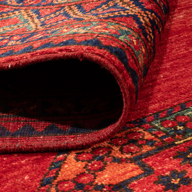Afghansk tæppe - Kunduz - 205 x 158 cm - rød