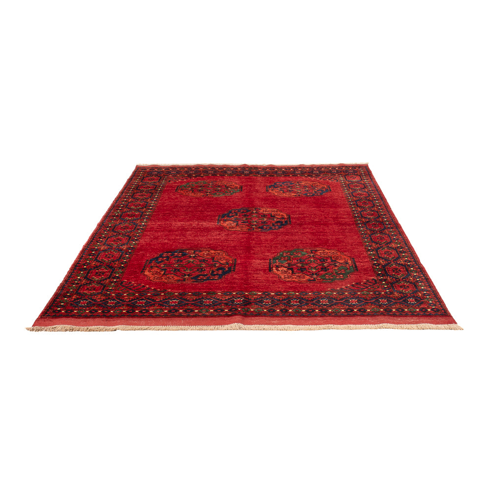 Afghansk tæppe - Kunduz - 215 x 156 cm - rød