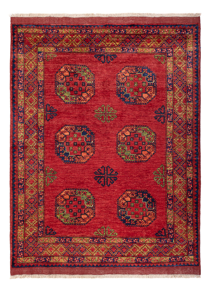 Afghansk tæppe - Kunduz - 197 x 154 cm - rød