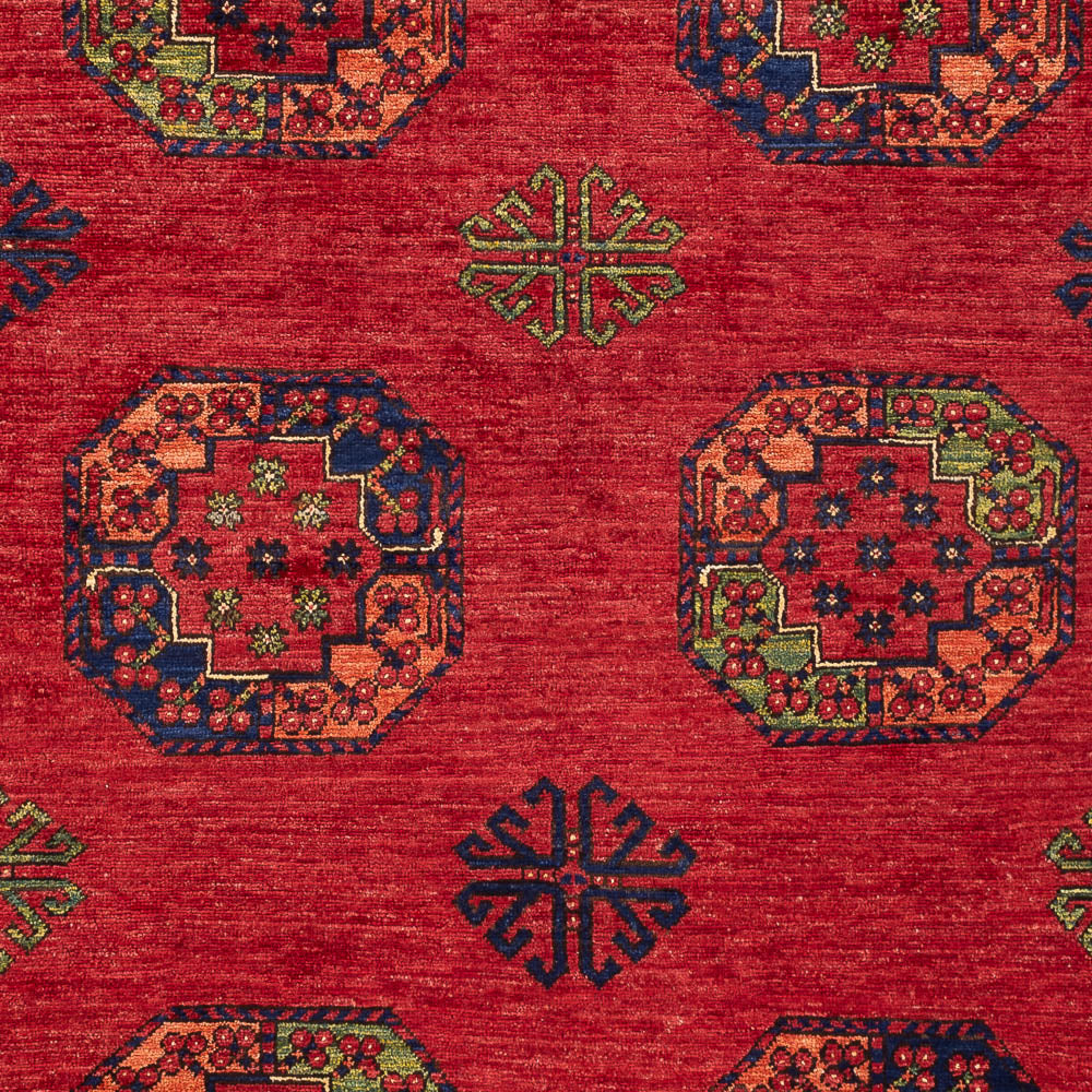 Afghansk tæppe - Kunduz - 197 x 154 cm - rød