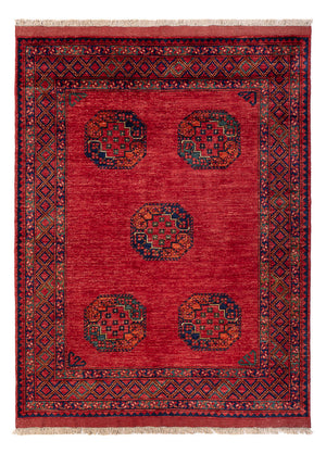 Afghansk tæppe - Kunduz - 198 x 154 cm - rød