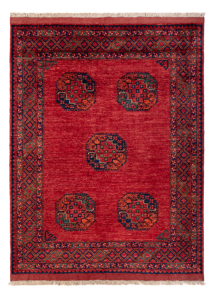 Afghansk tæppe - Kunduz - 198 x 154 cm - rød