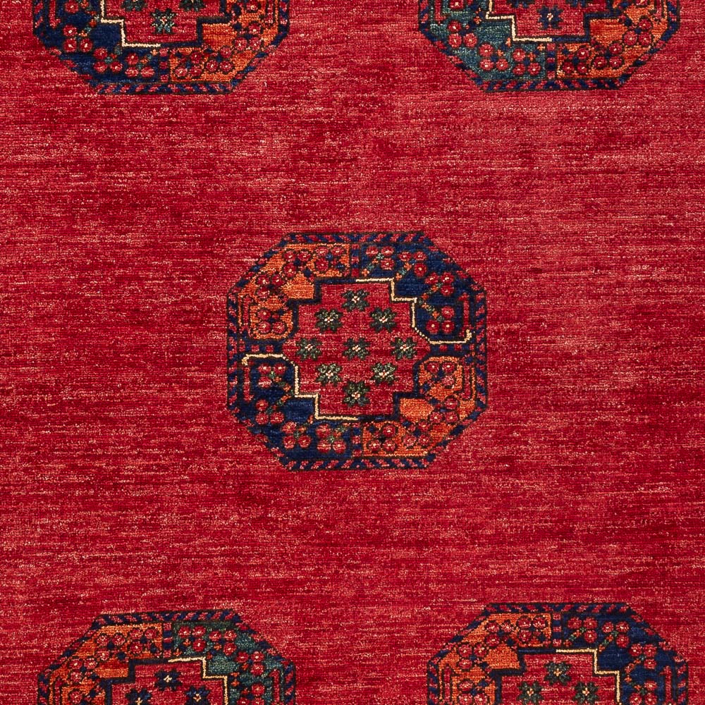 Afghansk tæppe - Kunduz - 198 x 154 cm - rød
