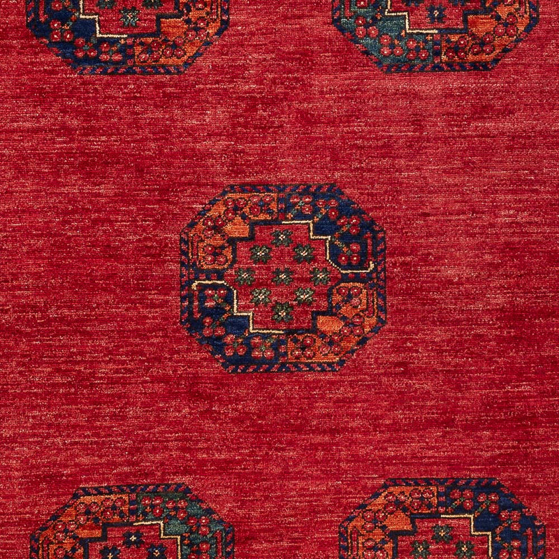 Afghansk tæppe - Kunduz - 198 x 154 cm - rød