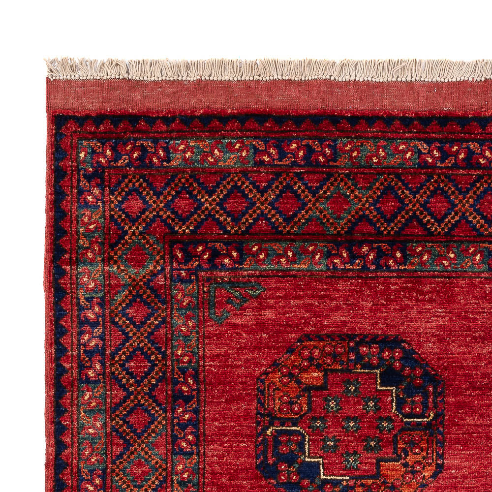Afghansk tæppe - Kunduz - 198 x 154 cm - rød
