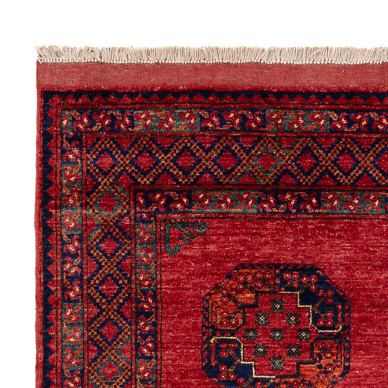 Afghansk tæppe - Kunduz - 198 x 154 cm - rød