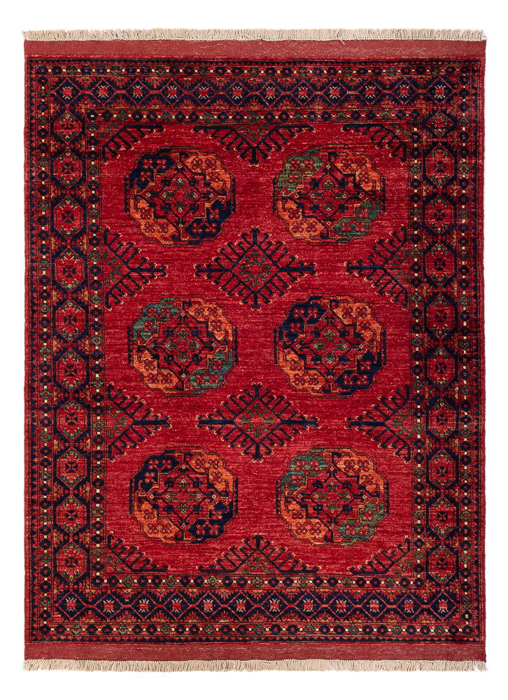 Afghansk tæppe - Kunduz - 200 x 155 cm - rød