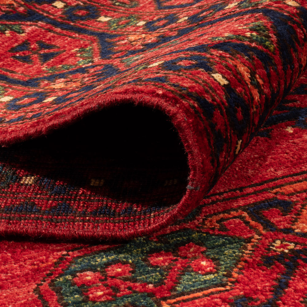 Afghansk tæppe - Kunduz - 200 x 155 cm - rød