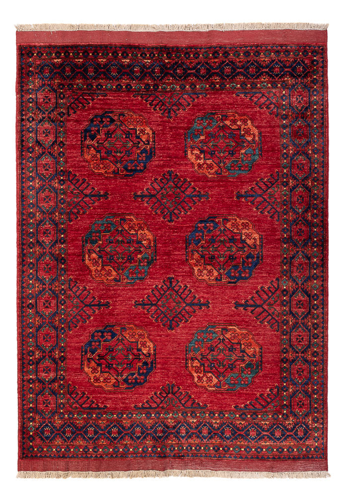 Afghansk tæppe - Kunduz - 205 x 153 cm - rød