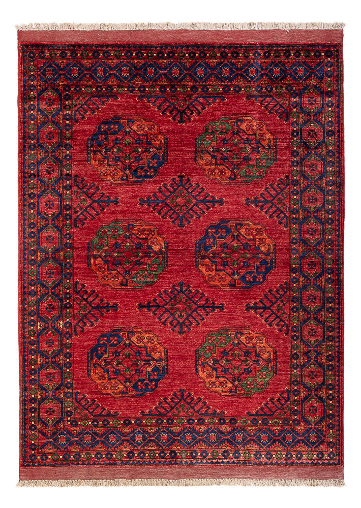 Afghansk tæppe - Kunduz - 204 x 151 cm - rød