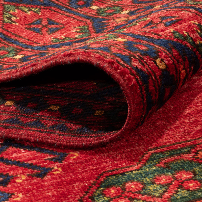Afghansk tæppe - Kunduz - 204 x 151 cm - rød