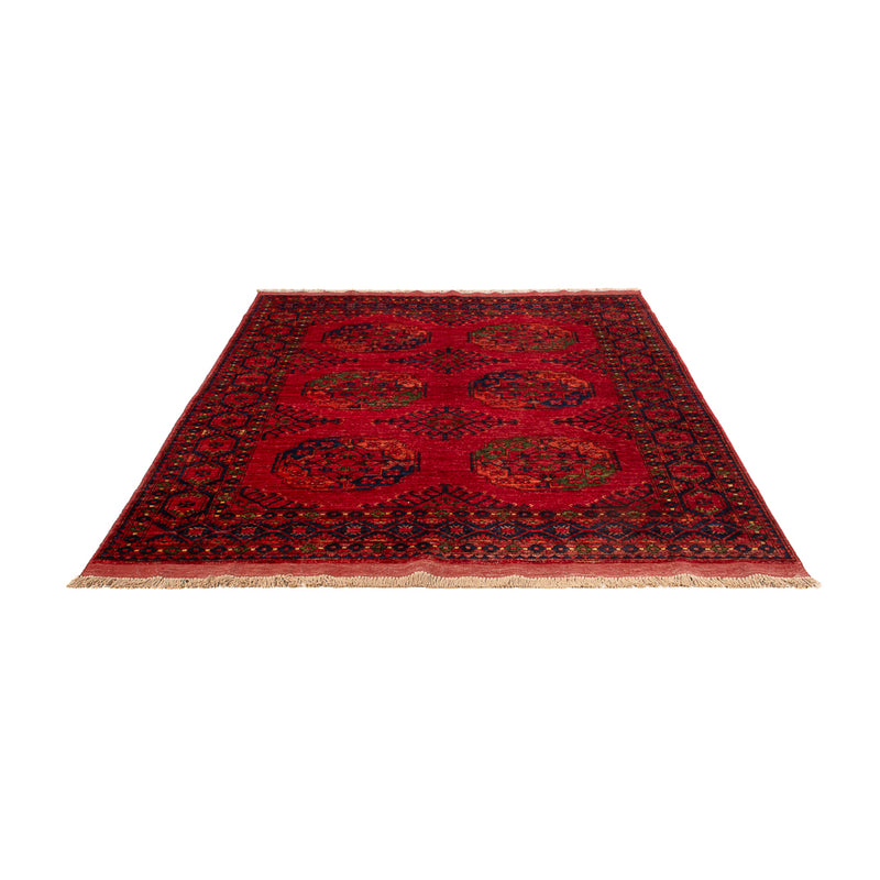 Afghansk tæppe - Kunduz - 204 x 151 cm - rød