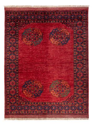 Afghansk tæppe - Kunduz - 198 x 155 cm - rød