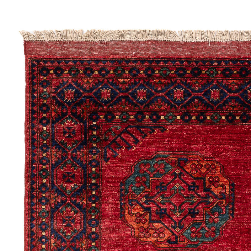 Afghansk tæppe - Kunduz - 198 x 155 cm - rød