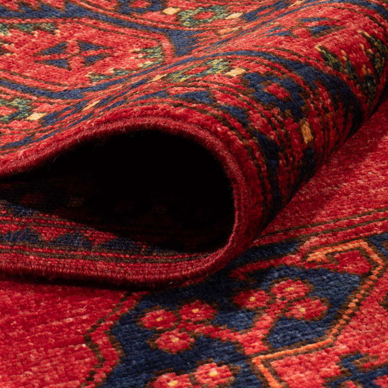 Afghansk tæppe - Kunduz - 198 x 155 cm - rød