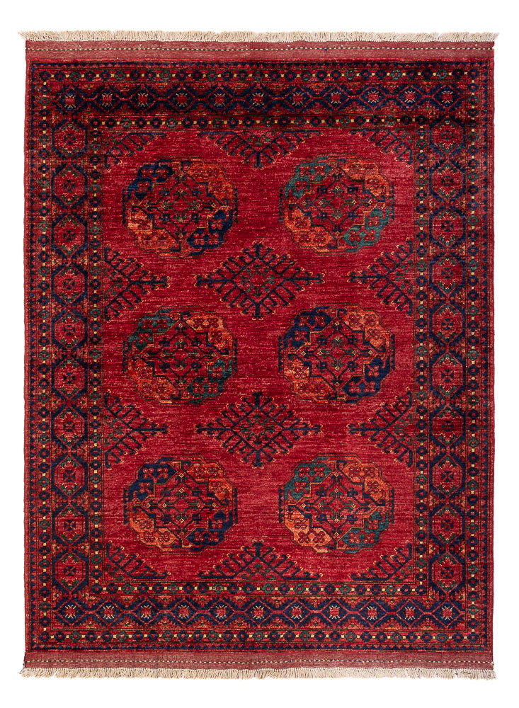 Afghansk tæppe - Kunduz - 200 x 155 cm - rød