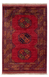 Afghansk tæppe - 180 x 121 cm - rød