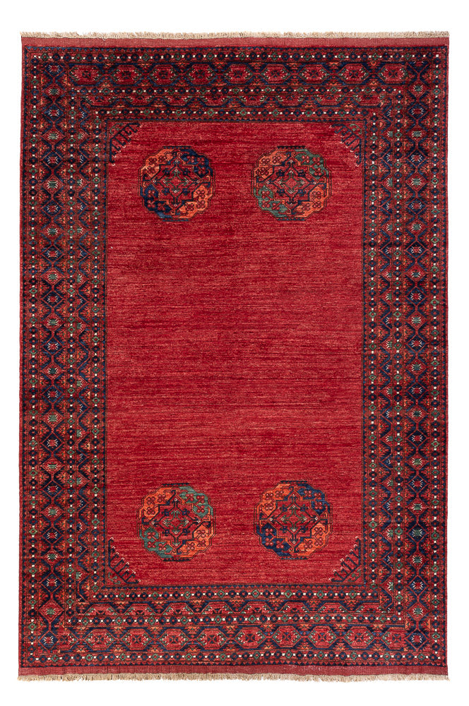 Afghansk tæppe - Kunduz - 294 x 203 cm - rød