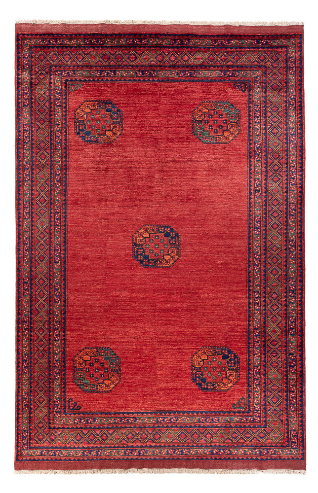 Afghansk tæppe - Kunduz - 302 x 203 cm - rød