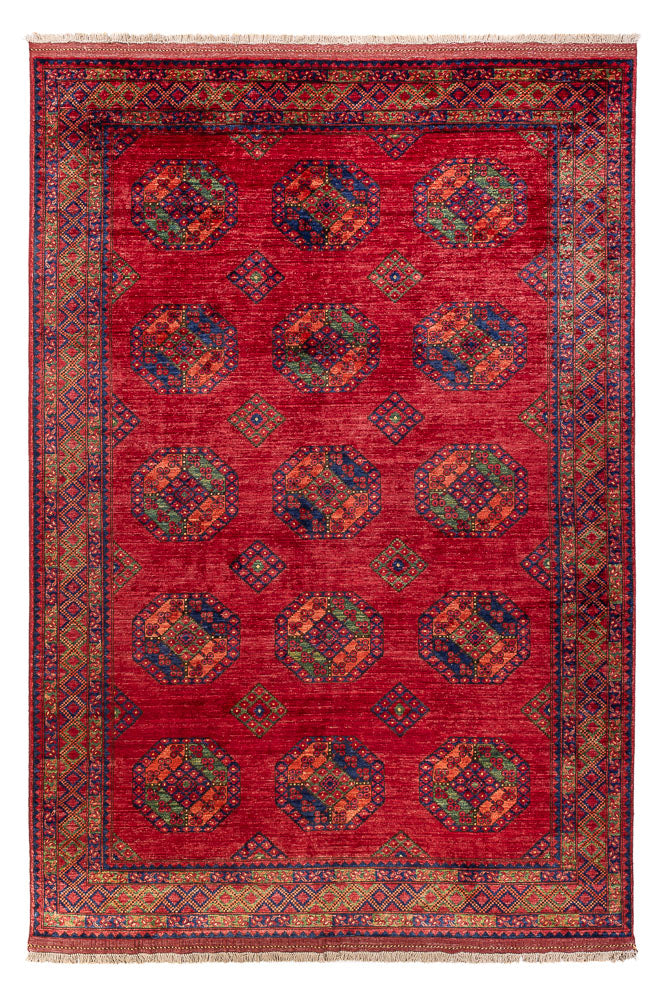 Afghansk tæppe - Kunduz - 301 x 200 cm - rød