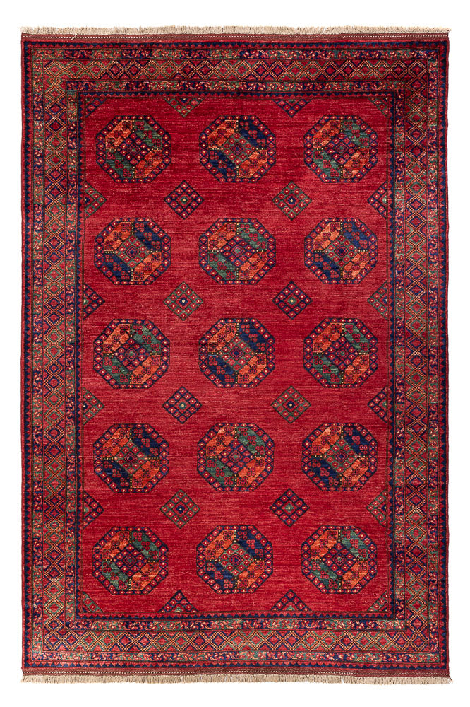 Afghansk tæppe - Kunduz - 300 x 206 cm - rød