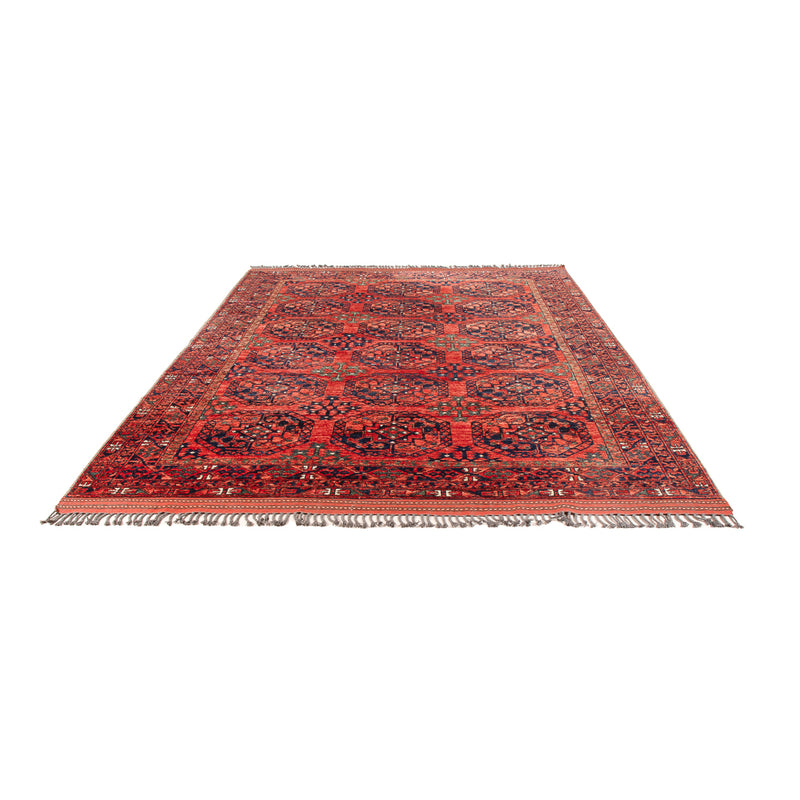 Afghansk tæppe - Kunduz - 298 x 205 cm - lysrød
