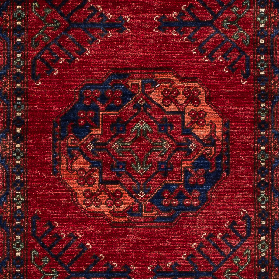 Løber Afghansk tæppe - Kunduz - 305 x 82 cm - rød